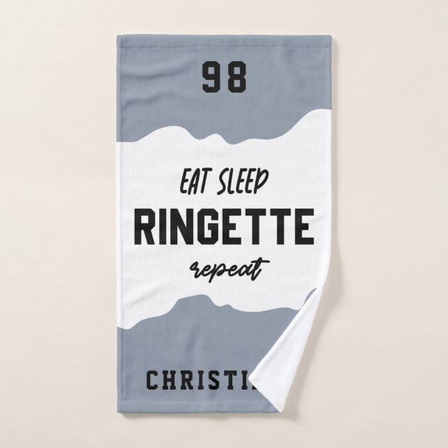 Personalizado Eat Sleep Ringette Repeat Ringette P (Toalla de mano)
