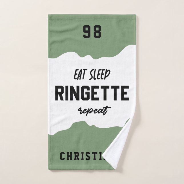 Personalizado Eat Sleep Ringette Repeat Ringette P (Toalla de mano)