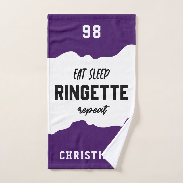 Personalizado Eat Sleep Ringette Repeat Ringette P (Toalla de mano)