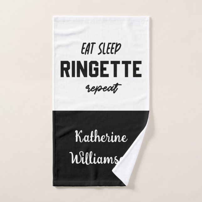 Personalizado Eat Sleep Ringette Repeat Ringette P (Toalla de mano)