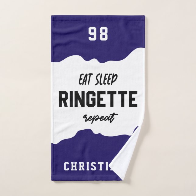Personalizado Eat Sleep Ringette Repeat Ringette P (Toalla de mano)