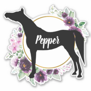 Personalizado ecuestre Nombre Pegatina floral