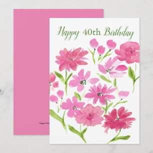 Personalizado Edad Flores de acuarela floral rosa 