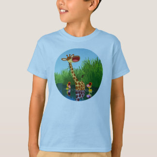 Personalizado educado Giraffe y camiseta para niño
