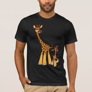 Personalizado educado padre Giraffe y camiseta de