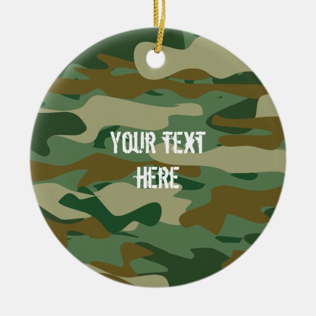 Personalizado ejército camo foto adorno de árbol d (Frente)