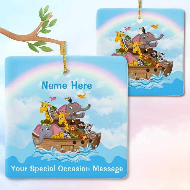 Personalizado, el ornamento arca de Noé para cualq (Noah's Ark Christmas Tree Ornament, for your Noah's Ark Christmas Tree. Noah's Ark Ornament, Custom.)