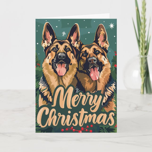 Personalizado el Pastor Alemán Feliz Navidad (Anverso)