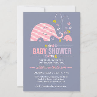 Personalizado elefante invitación a la ducha de be