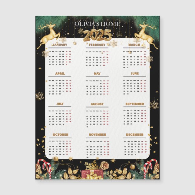 Personalizado Elegant 2025 Festividad De Feliz Roj (Anverso)