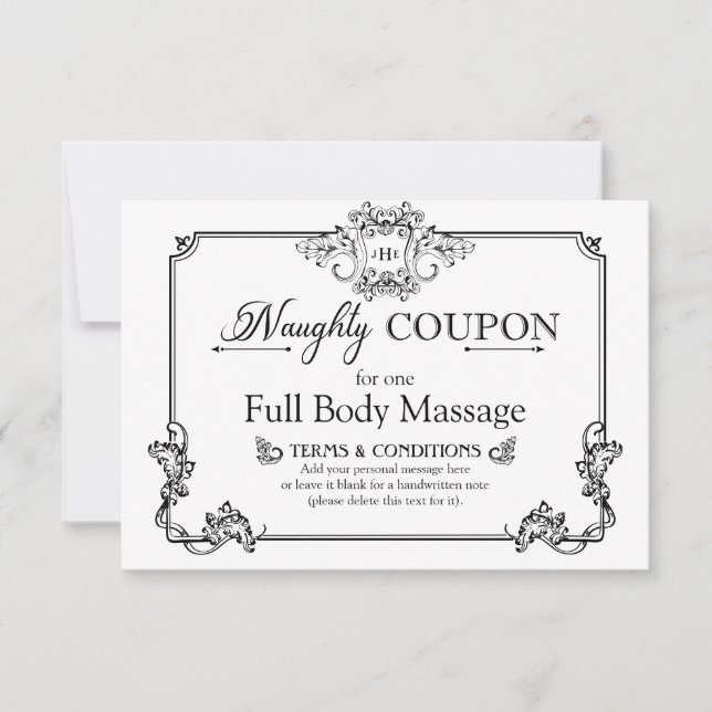 Personalizado elegante diversión "Naughty Coupon"  (Anverso)