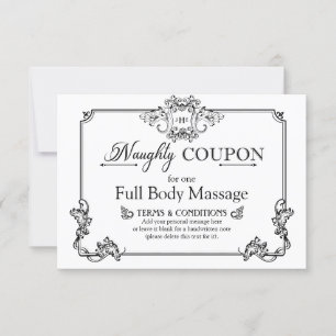 Personalizado elegante diversión "Naughty Coupon" 