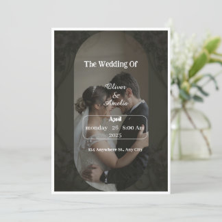 "Personalizado Elegante invitación a la boda negra