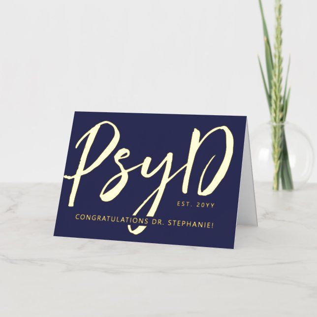 Personalizado Elegante Médico PsyD de Psicología m (Anverso)
