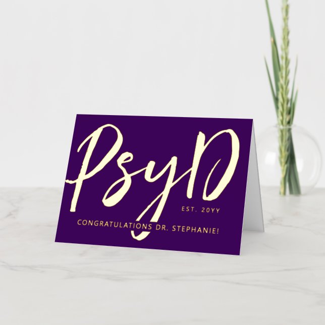 Personalizado Elegante Médico PsyD de Psicología m (Anverso)