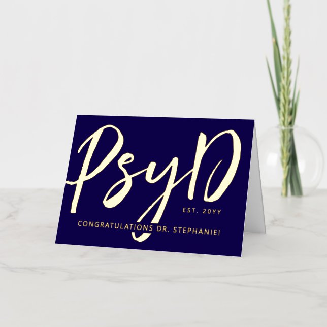 Personalizado Elegante Médico PsyD de Psicología m (Anverso)