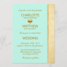 Personalizado Elegante MINT ORO moderno Invitación