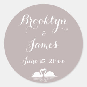 Personalizado Elegante Pegatinas De Boda Gris Con 