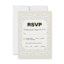 Personalizado elegante tarjeta RSVP blanca para bo
