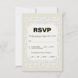 Personalizado elegante tarjeta RSVP blanca para bo