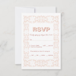 Personalizado elegante tarjeta RSVP de encaje rosa