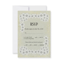 Personalizado elegante tarjeta RSVP de oro floral 