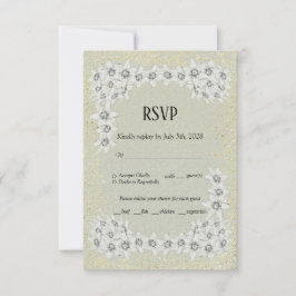 Personalizado elegante tarjeta RSVP de oro floral 