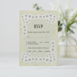 Personalizado elegante tarjeta RSVP de oro floral 