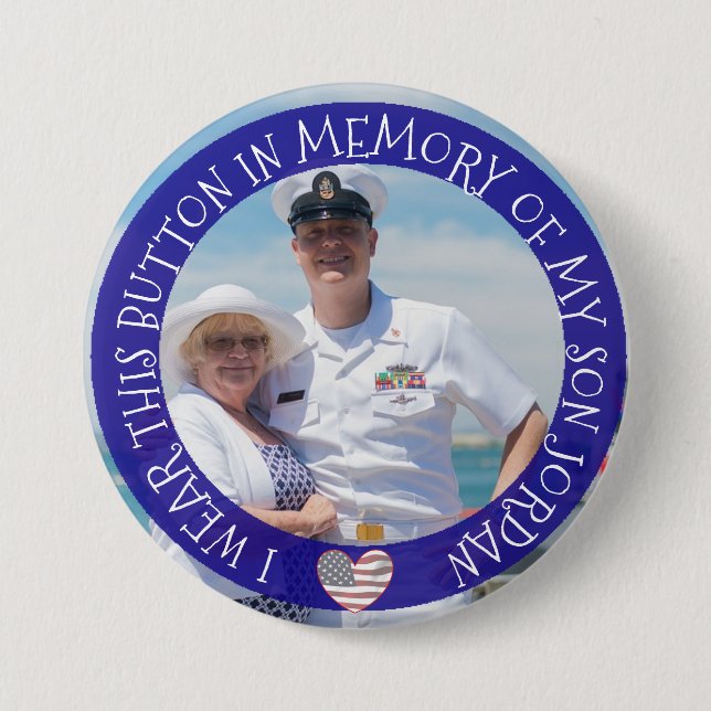 Personalizado en memoria del botón de mi hijo (Anverso)