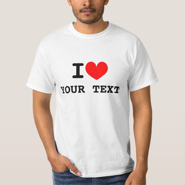 Personalizado en texto cardíaco a camisetas | Haga (Anverso)