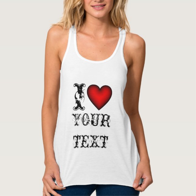 Personalizado en texto de corazón a camisetas / Ha (Anverso)