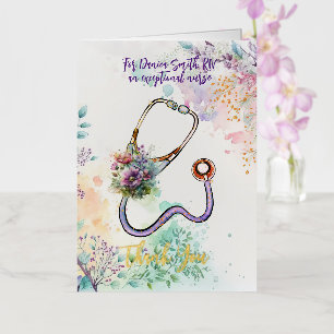 Personalizado Enfermera Floral de agradecimiento