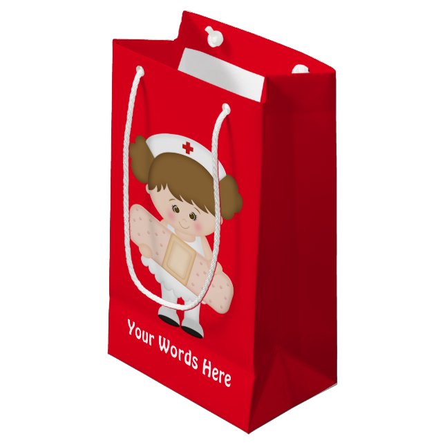Personalizado Enfermera pequeña bolsa de regalo (Angulo Anverso)
