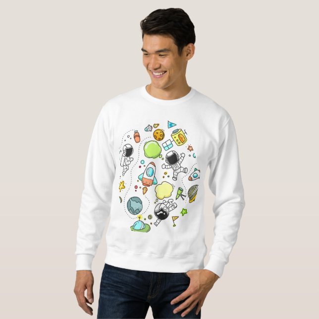 Personalizado espacial Camisas sudaderas básicas p (Anverso completo)