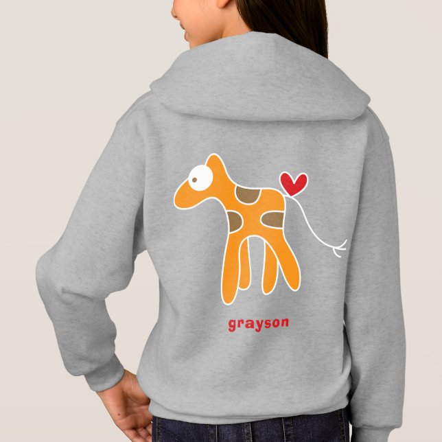 Personalizado estilizada Naranja Giraffe Niños (Reverso)