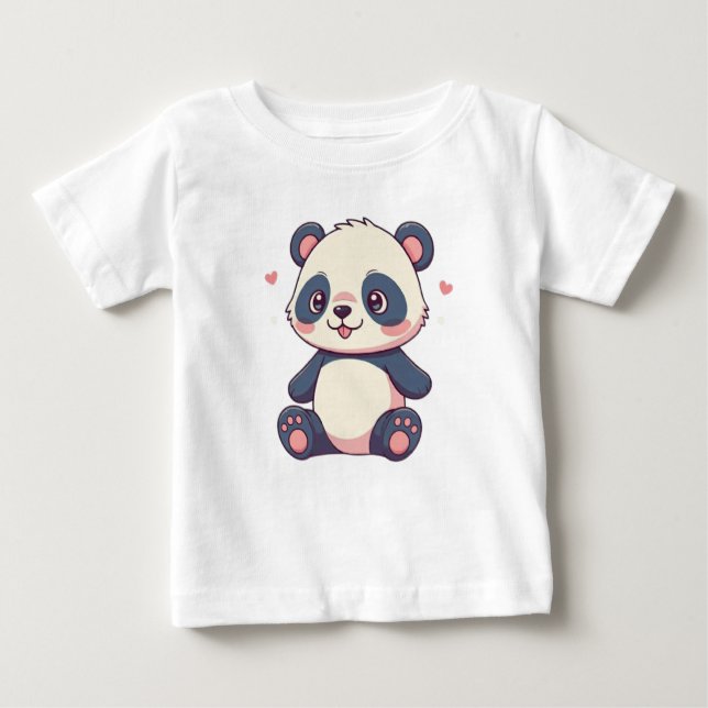 Personalizado estilo kawaii bebé panda a camisetas (Anverso)