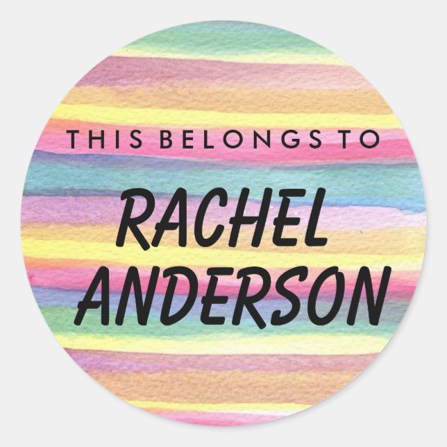 Personalizado Esto Pertenece Al Pegatina De Ronda (Anverso)