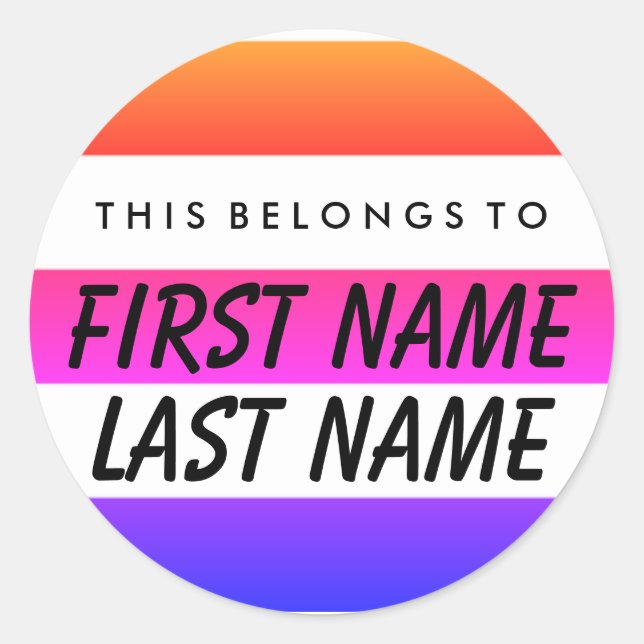 Personalizado Esto Pertenece Al Pegatina De Ronda (Anverso)