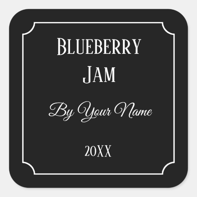 Personalizado Etiqueta de canning negro (Anverso)