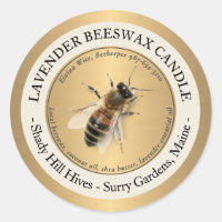 Personalizado Etiqueta de la Vela de cera de abeja