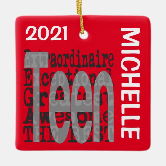 Personalizado Extraordinaria Adolescente Ornamento (Anverso)