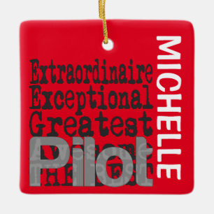 Personalizado Extraordinario Piloto Ornamento cerá
