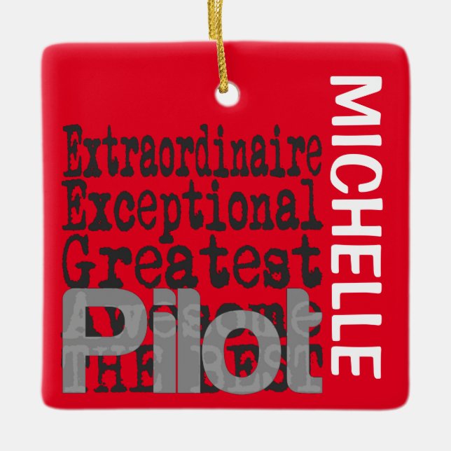 Personalizado Extraordinario Piloto Ornamento cerá (Anverso)