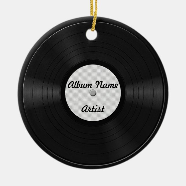 Personalizado falso Vinil Record Ornamento cerámic (Frente)