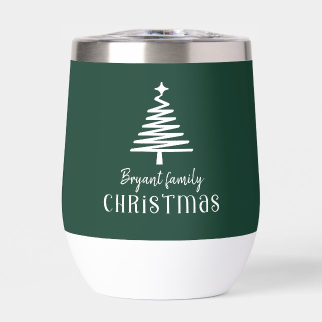 Personalizado familia árbol de Navidad verde (Frente)
