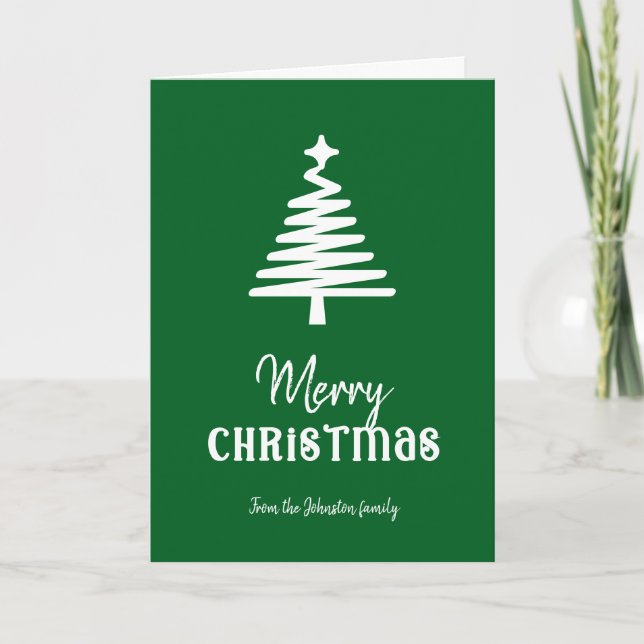 Personalizado familia árbol de Navidad verde (Anverso)