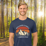 Personalizado Familia Camping Trip Mountain Sunset<br><div class="desc">Esta fresca puesta de sol retro sobre montañas rocosas en la naturaleza hace una gran imagen para un conjunto de camisetas personalizadas de viaje por carretera para una reunión familiar, viaje por carretera o vacaciones de campamento. Los guapos para mamá, papá, hermano y hermana. Sólo tienes que añadir tu propio...</div>