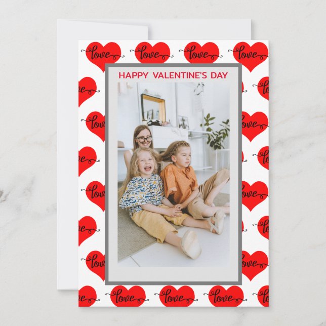 Personalizado Familia Foto Tarjeta de Día de San V (Anverso)