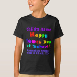 Personalizado feliz 100° día de camiseta de escola