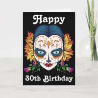 Personalizado Feliz 30 cumpleaños tarjeta de cráne
